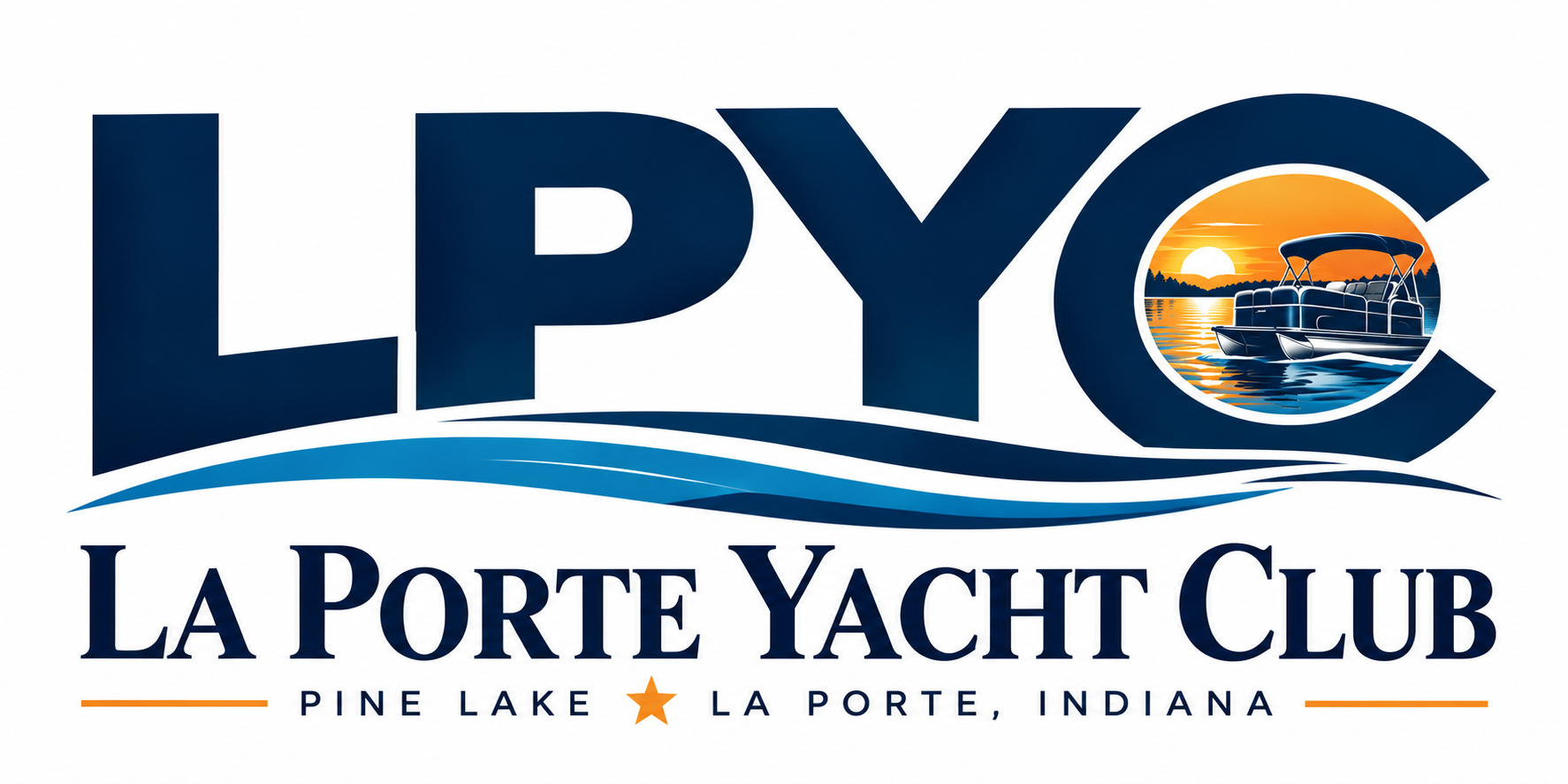 LPYC sunset logo - La Porte Yacht Club, Pine Lake, La Porte, Indiana